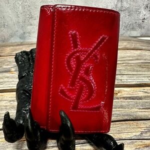 YSL Vintage Red Leather 6 slot Keychain Holder Unisex Good Condition​​​
